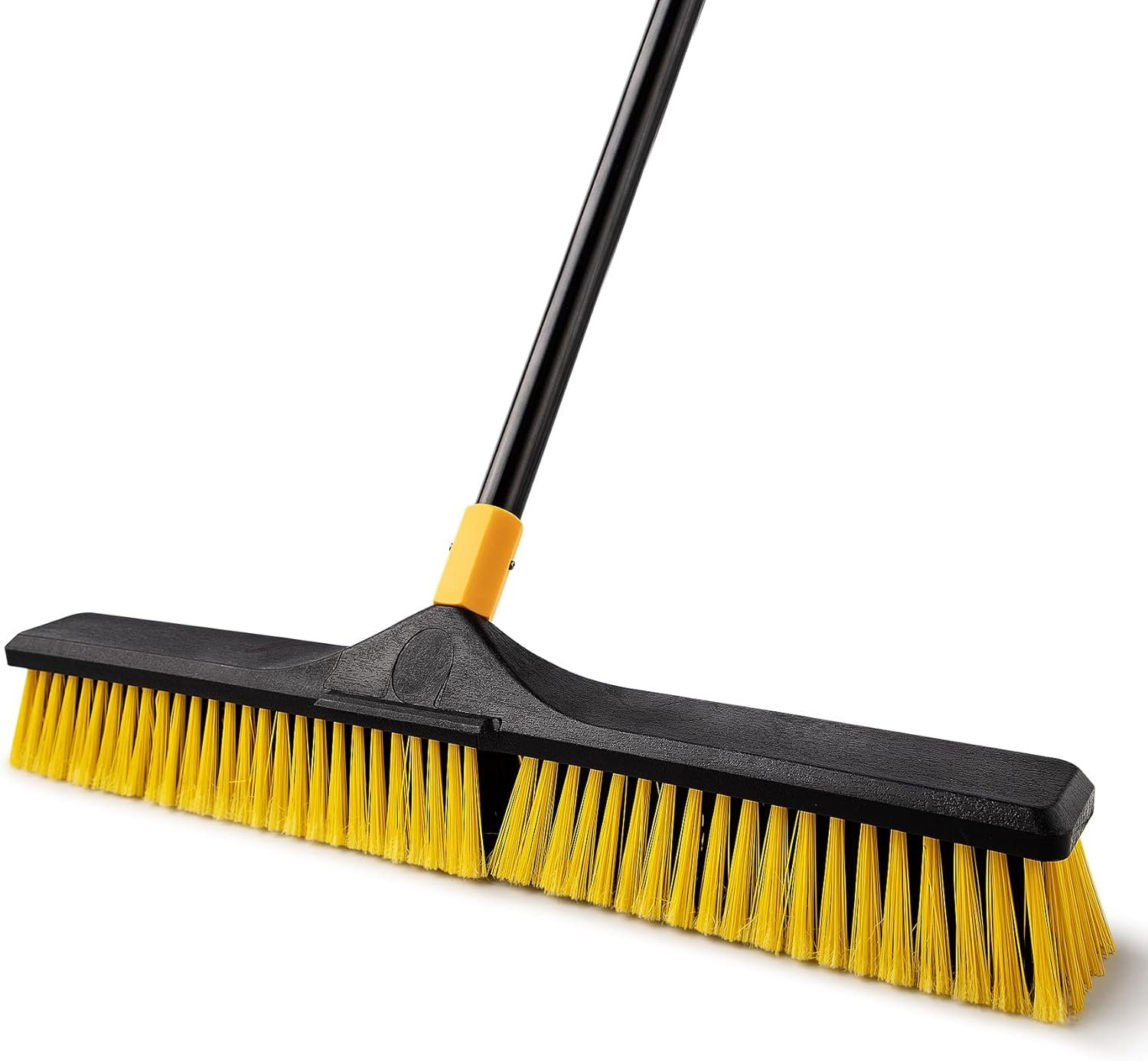 Yocada 24 inch Push Broom Brush 65.3 inch Long Handle Stiff Bristles