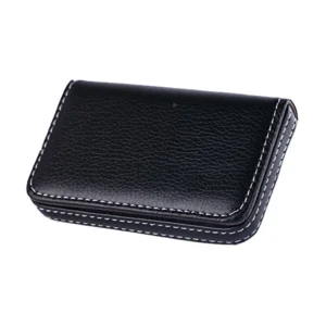 PU Leather Business Card Holder – Professional Pocket Wallet w/ Magnetic Closure